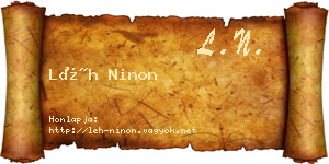 Léh Ninon névjegykártya